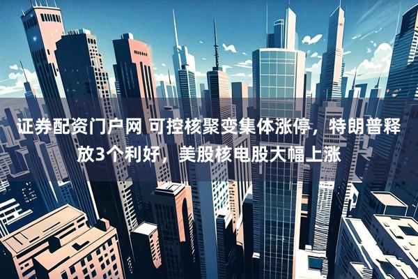 证券配资门户网 可控核聚变集体涨停，特朗普释放3个利好，美股核电股大幅上涨